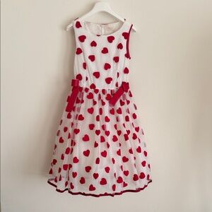 NWOT sz L Girls MonnaLisa Red Heart Dress
